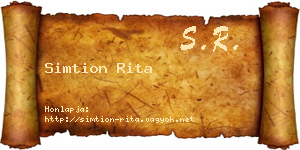 Simtion Rita névjegykártya