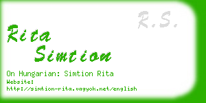 rita simtion business card